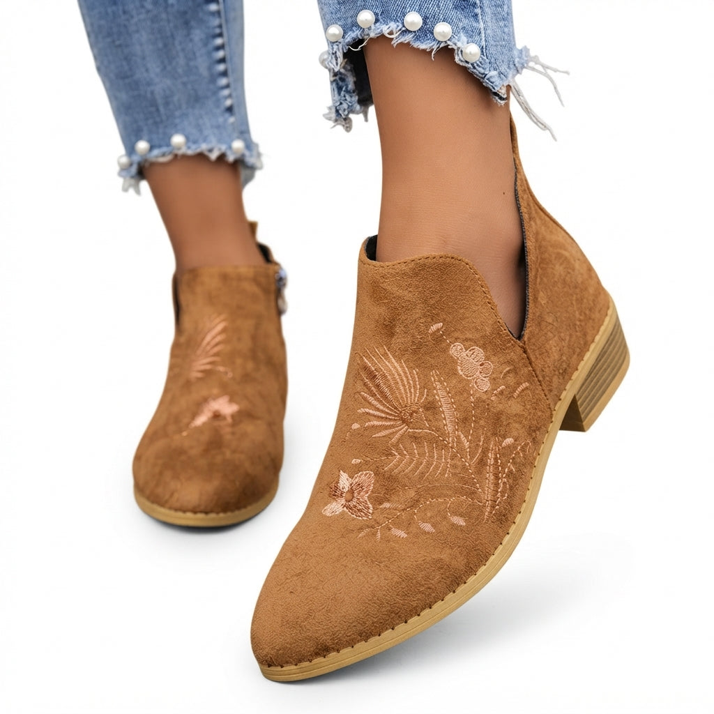 Women's Graceful Pointed Toe Heeled Ankle Boots