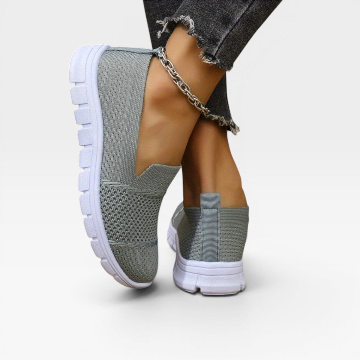 Women's Breathable Knit Slip On Sneakers – Lightweight Comfort Trainers