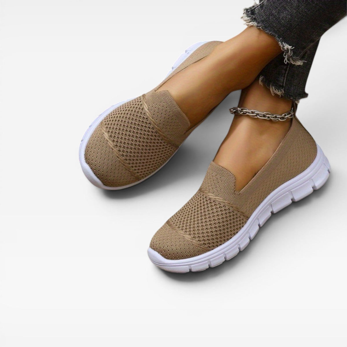 Women's Breathable Knit Slip On Sneakers – Lightweight Comfort Trainers