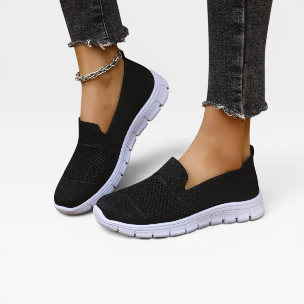 Women's Breathable Knit Slip On Sneakers – Lightweight Comfort Trainers