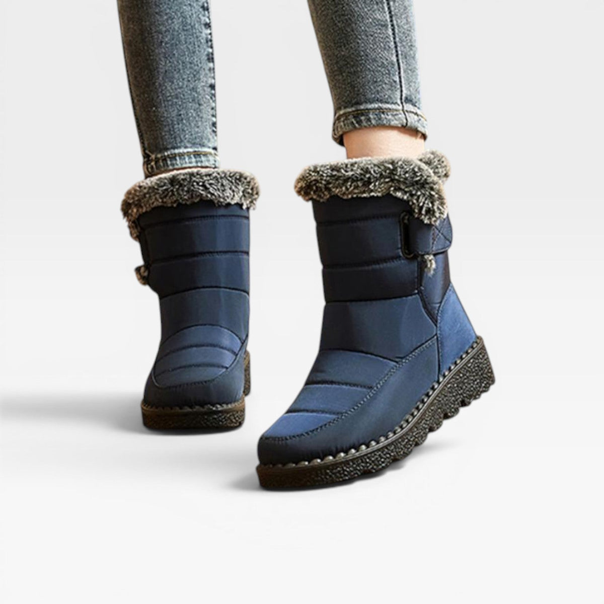 Women's Quilted Winter Boots – Faux Fur Lined Waterproof Snow Boots