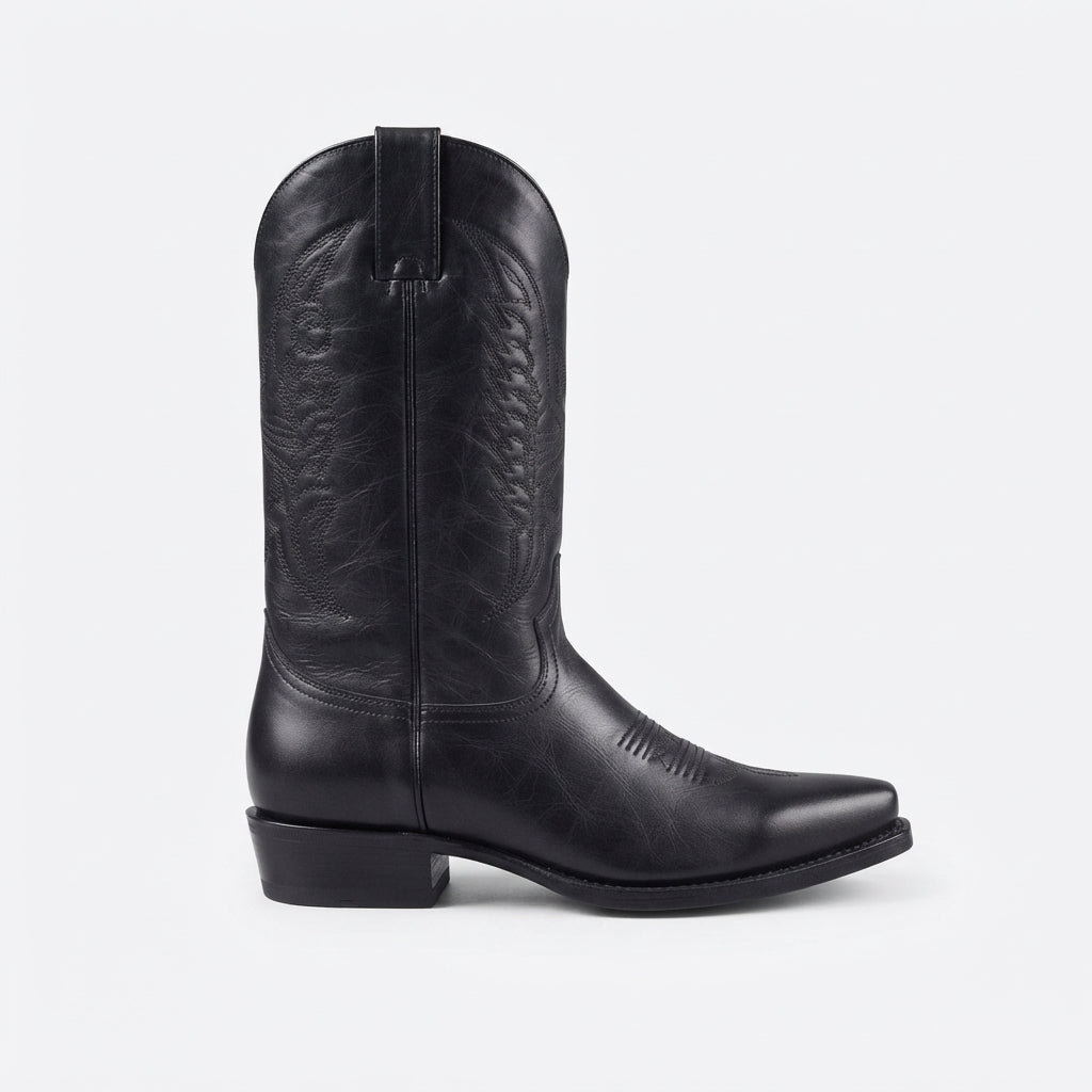 Men's Heeled Leather Cowboy Boots