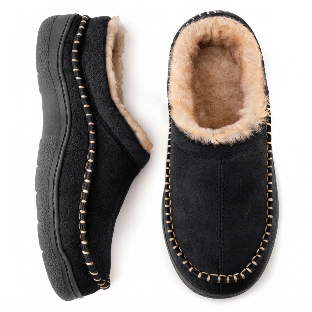Men's Orthopedic Wide Fit Suede Moccasin Slippers