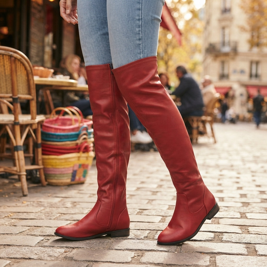 Women's Slim Over The Knee High Heeled Boots