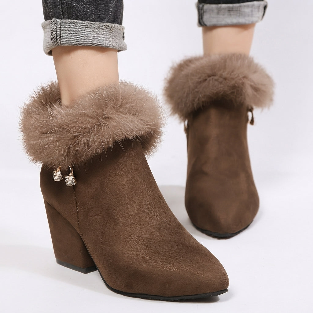 Women's Cosy Heeled Ankle Boots