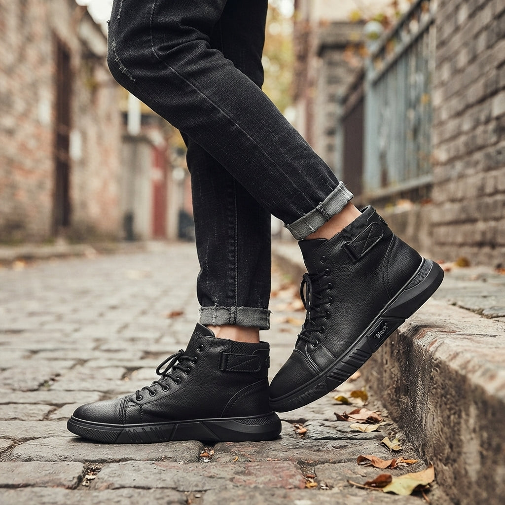 Men's Relaxed Leather Ankle Boots