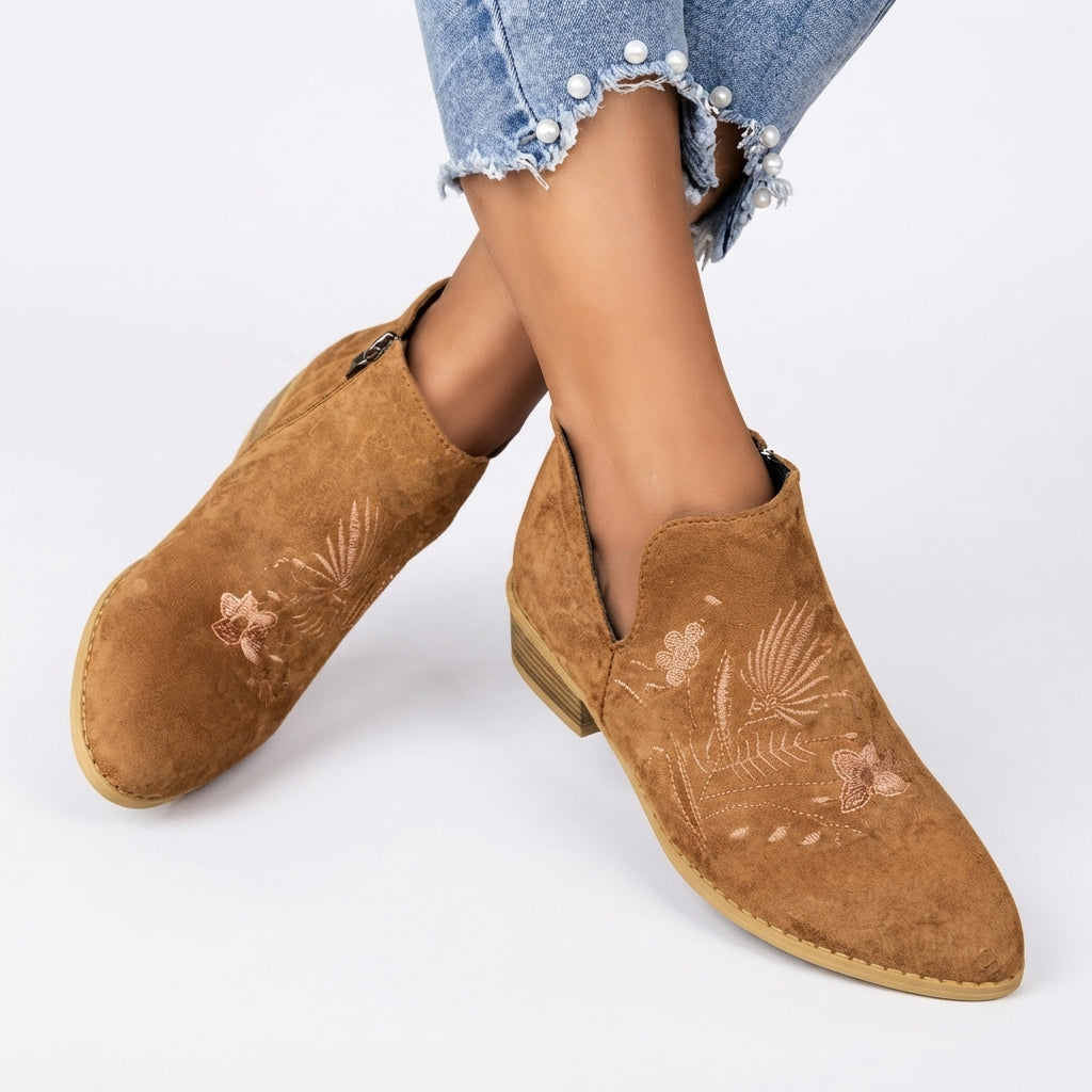 Women's Graceful Pointed Toe Heeled Ankle Boots