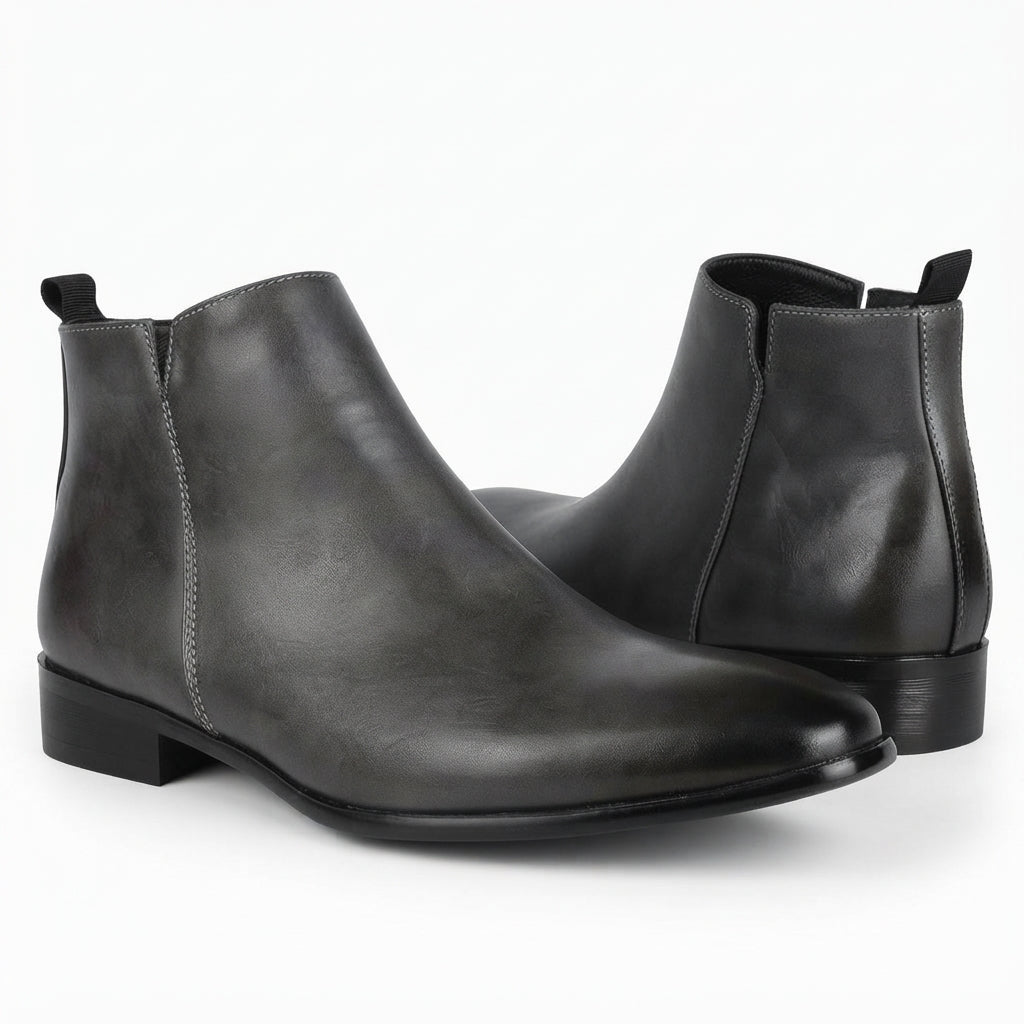 Men's Polished Leather Ankle Boots