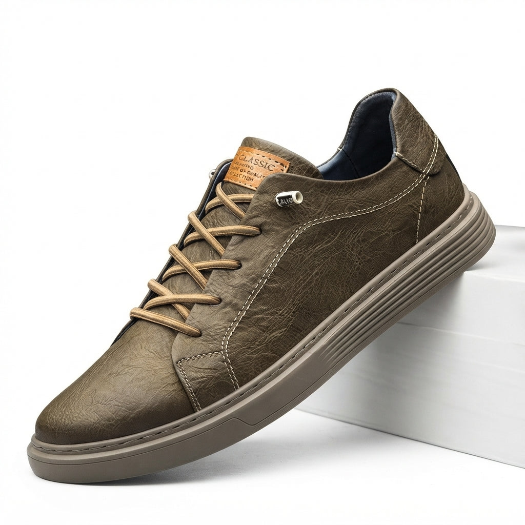 Men's Lace-Up Leather Trainers