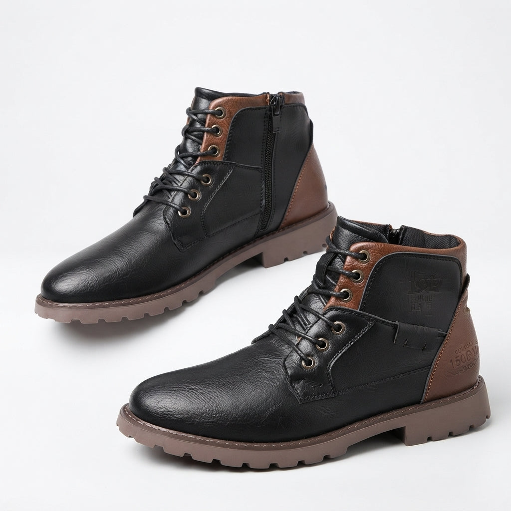 Men's Lace-Up Leather Ankle Boots