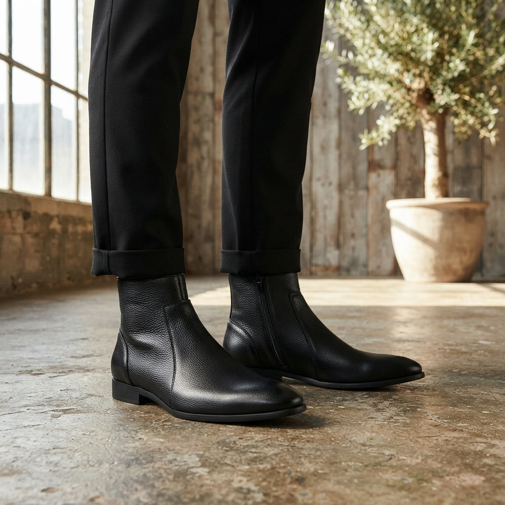 Men's Refined Leather Ankle Boots