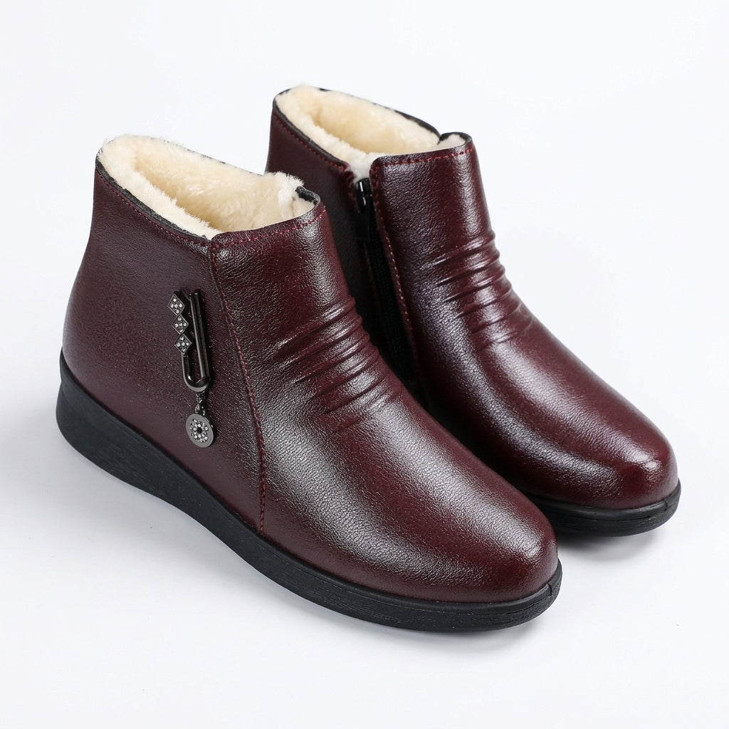 Women's Shearling-Lined Side-Zip Ankle Boots