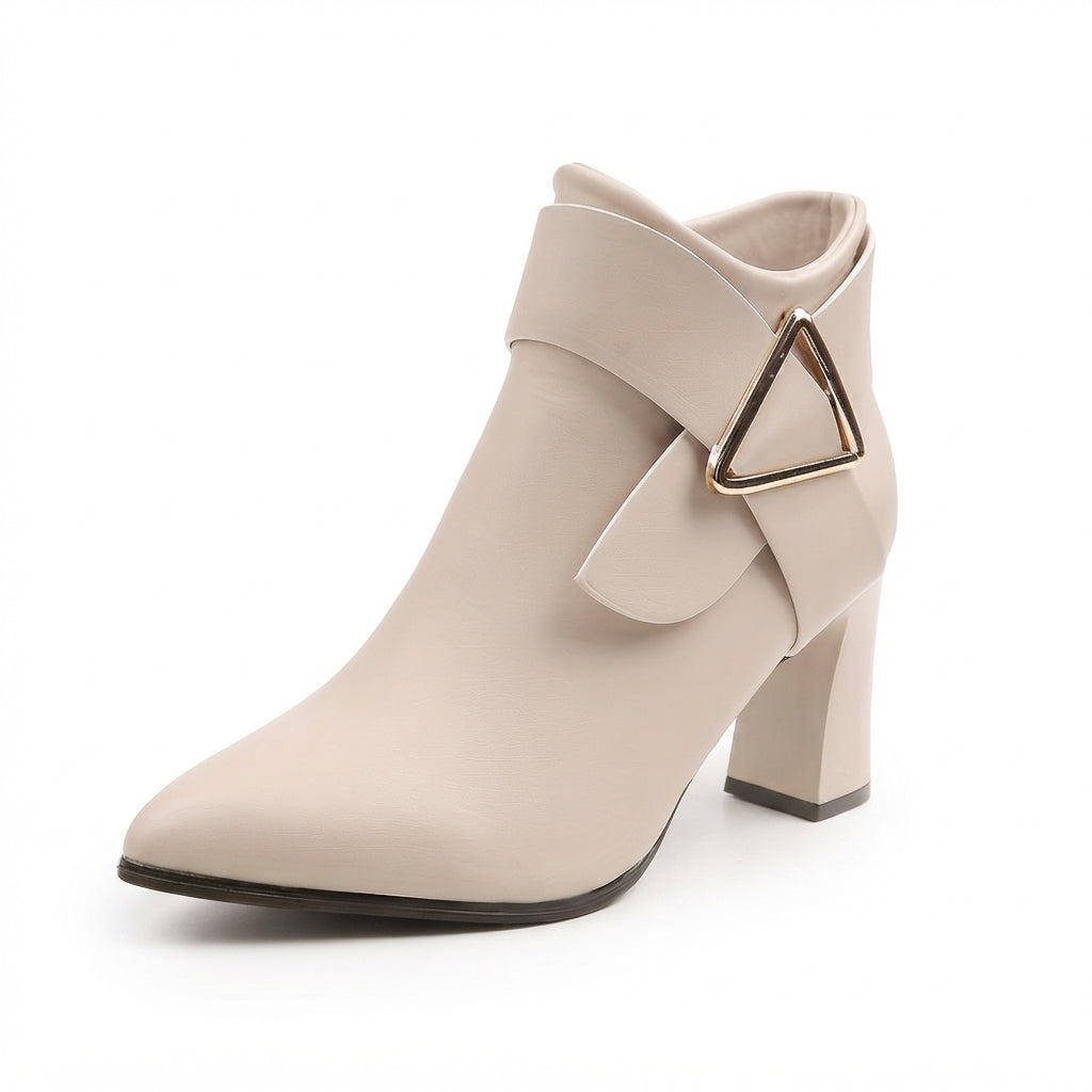 Women's Elegant Pointed Toe Heeled Ankle Boots