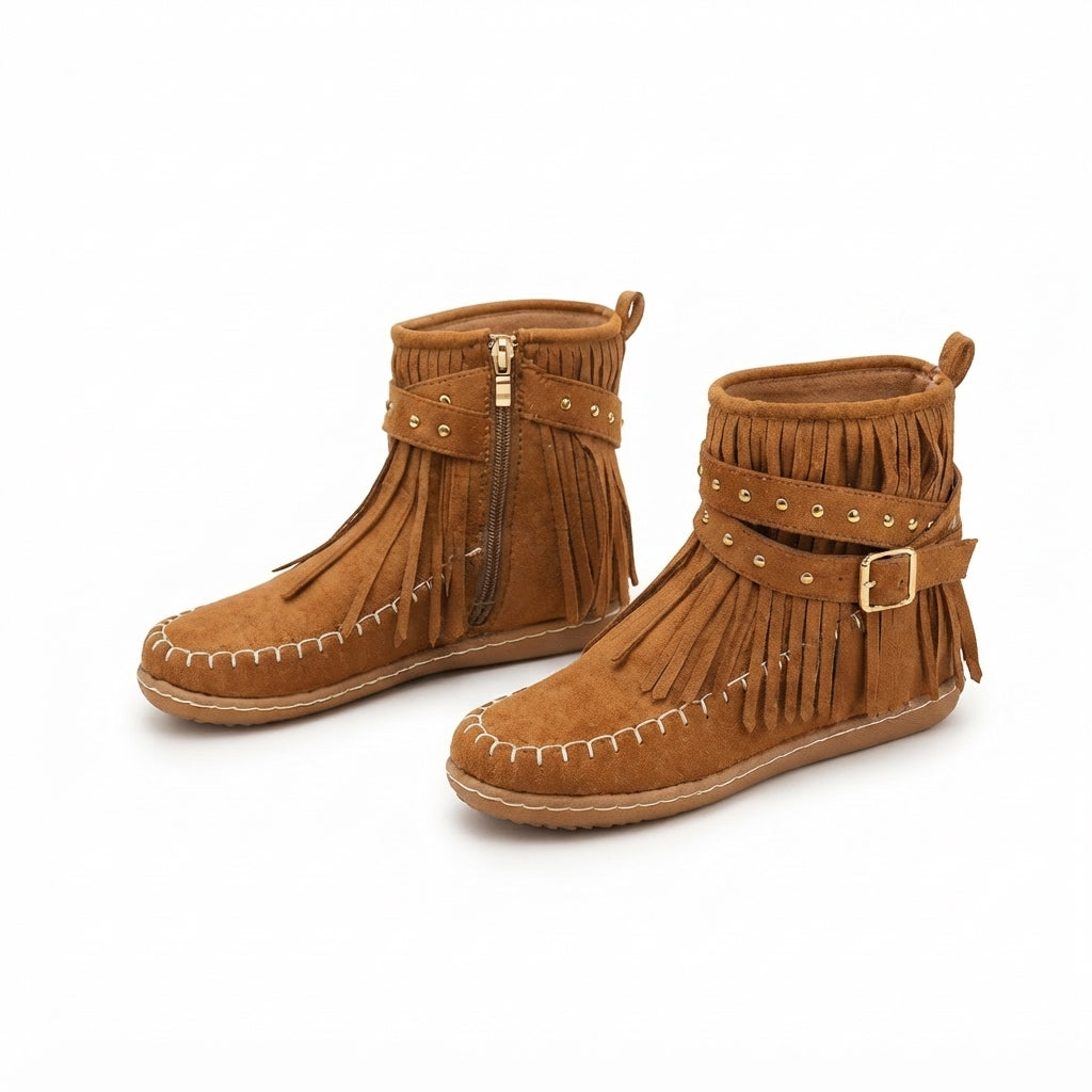 Women's Charming Suede Fringe Ankle Boots