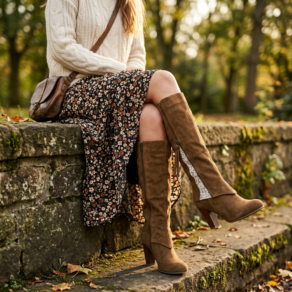 Women's Heeled Knee High Boots