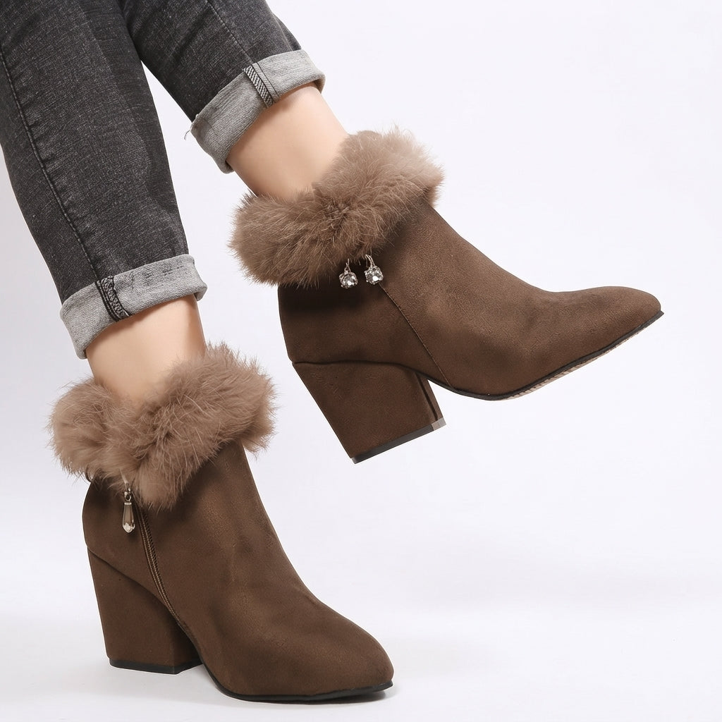 Women's Cosy Heeled Ankle Boots