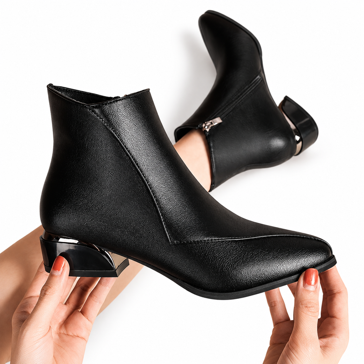 Women's Pointed-Toe Heeled Ankle Boots