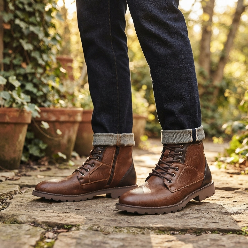 Men's Rugged Combat Ankle Boots