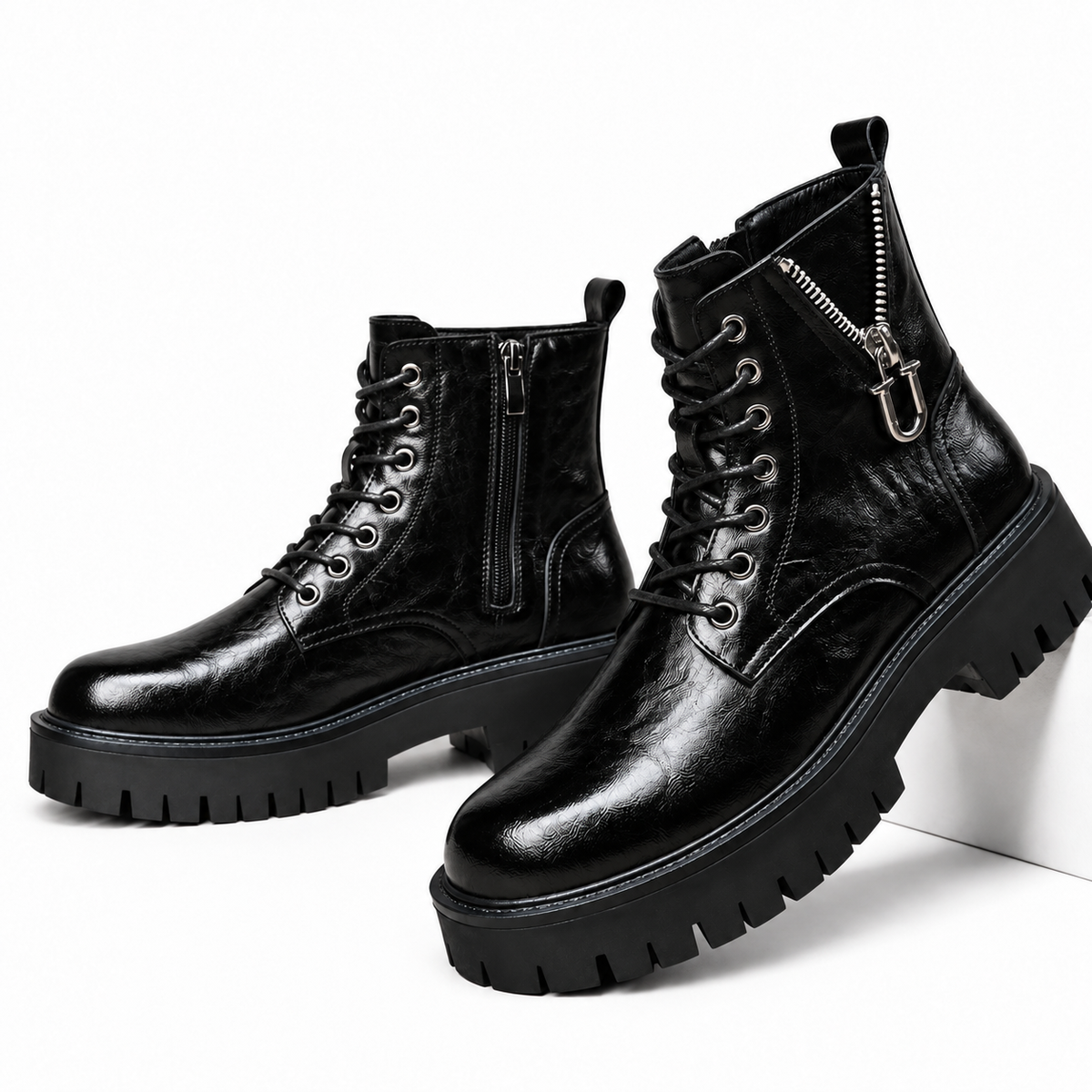 Men's Rugged Leather Combat Boots