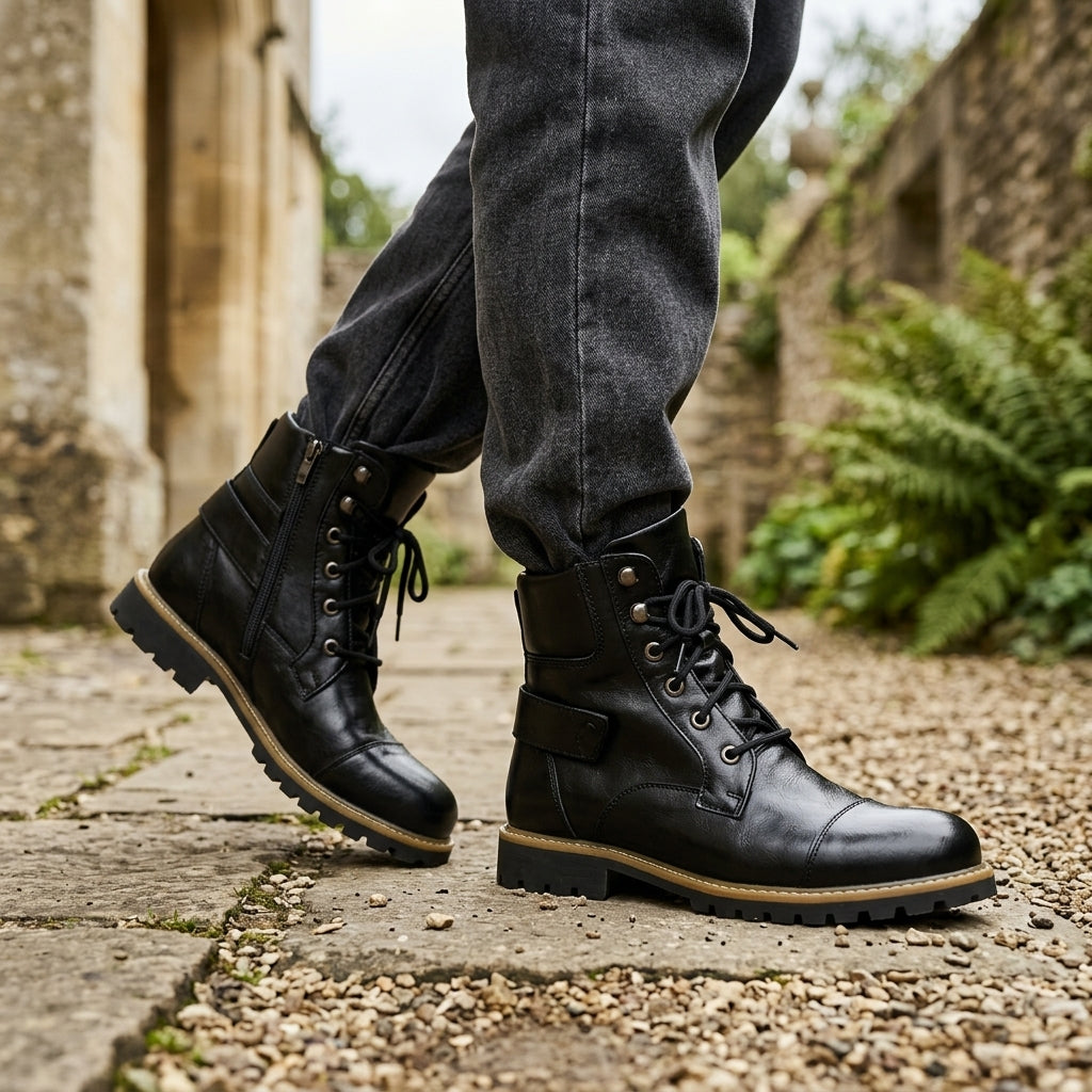 Men's Biker Combat Boots