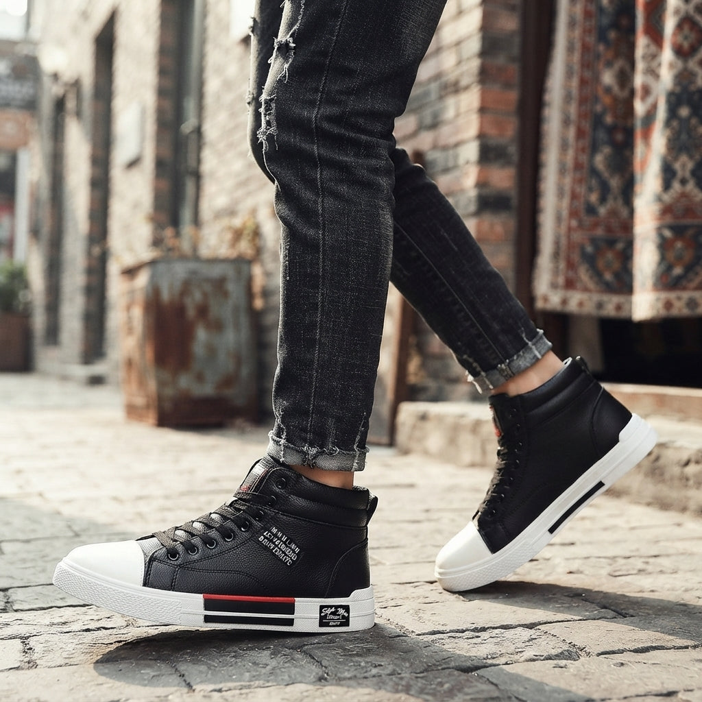 Men's Relaxed Lace-Up High-Top Trainers