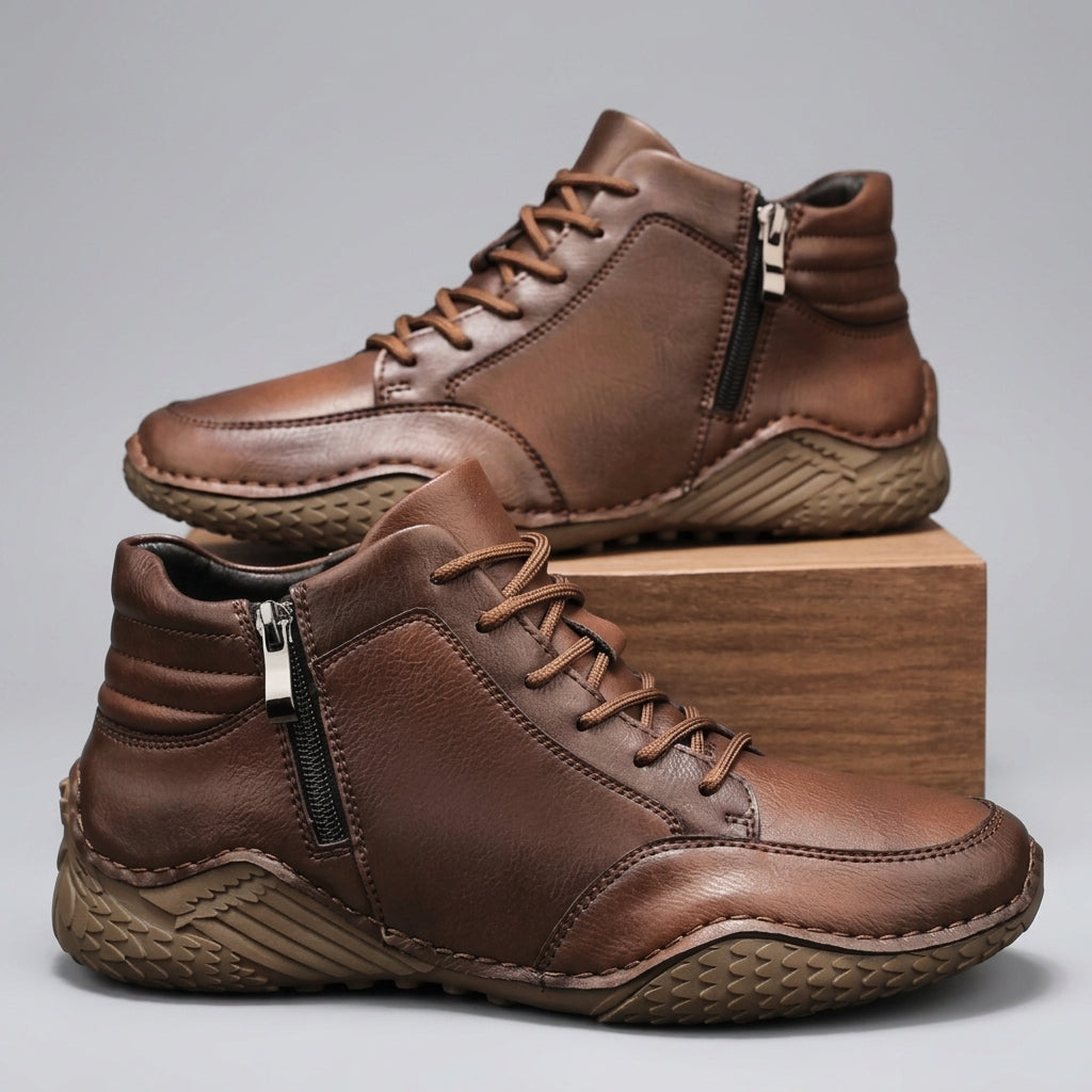 Men's Lace-Up Leather Ankle Boots