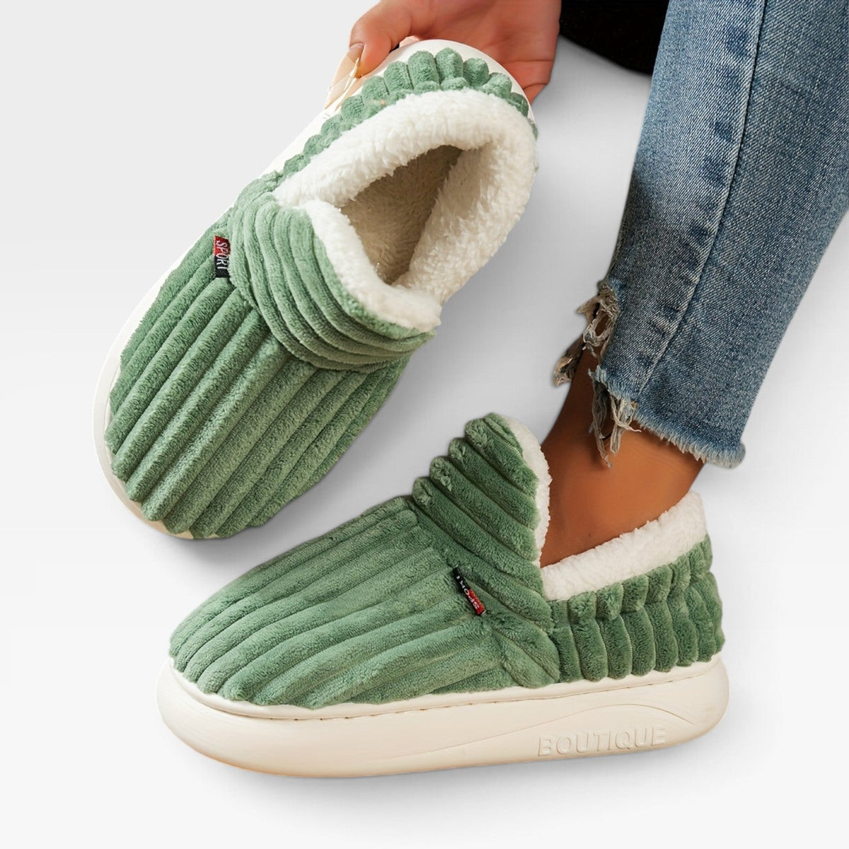 Women's Cozy Corduroy Slipper Boots
