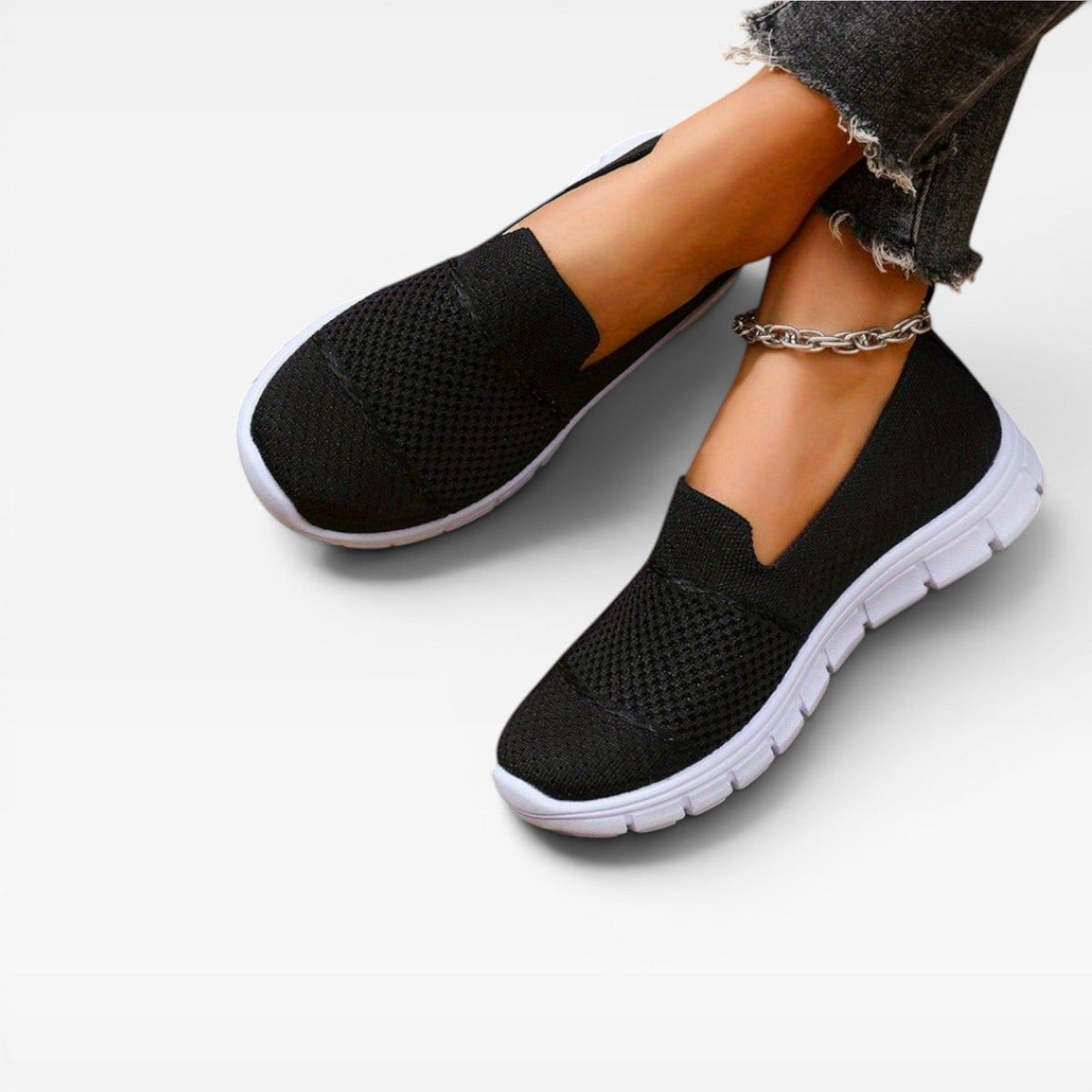 Women's Breathable Knit Slip On Sneakers – Lightweight Comfort Trainers