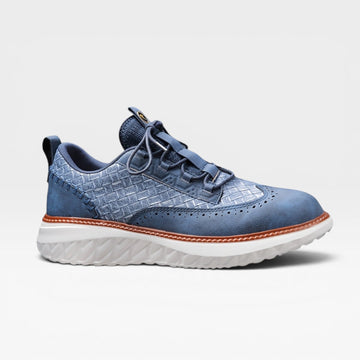 Men's Leather Brogue Trainers – Smart Casual Lace Up Sneakers