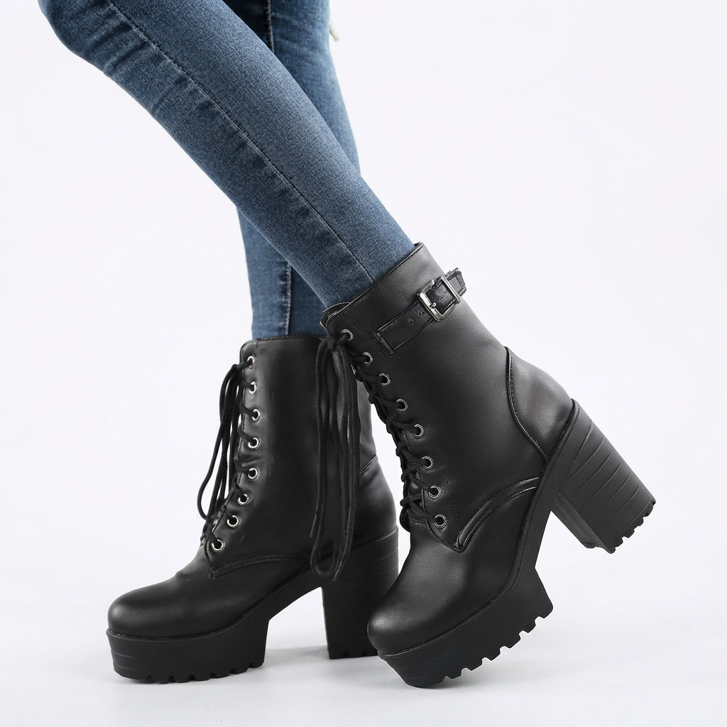 Women's Chic Platform Heeled Ankle Boots