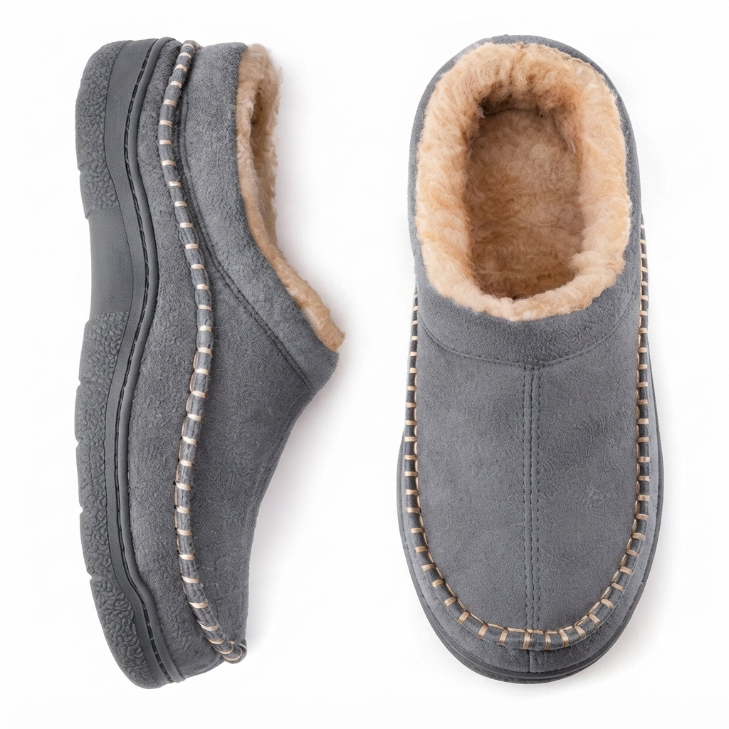Men's Orthopedic Wide Fit Suede Moccasin Slippers