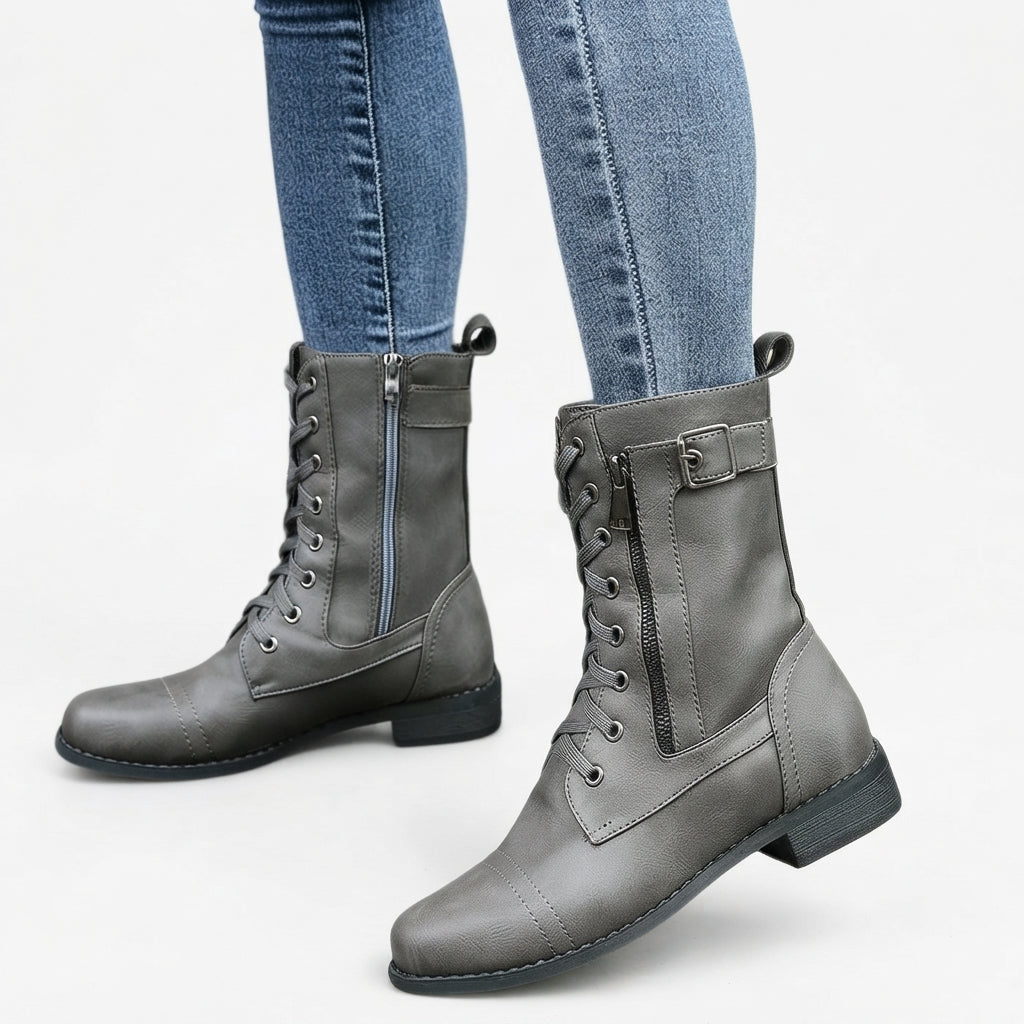 Women's Effortless Orthopedic  Lace-Up Biker Boots