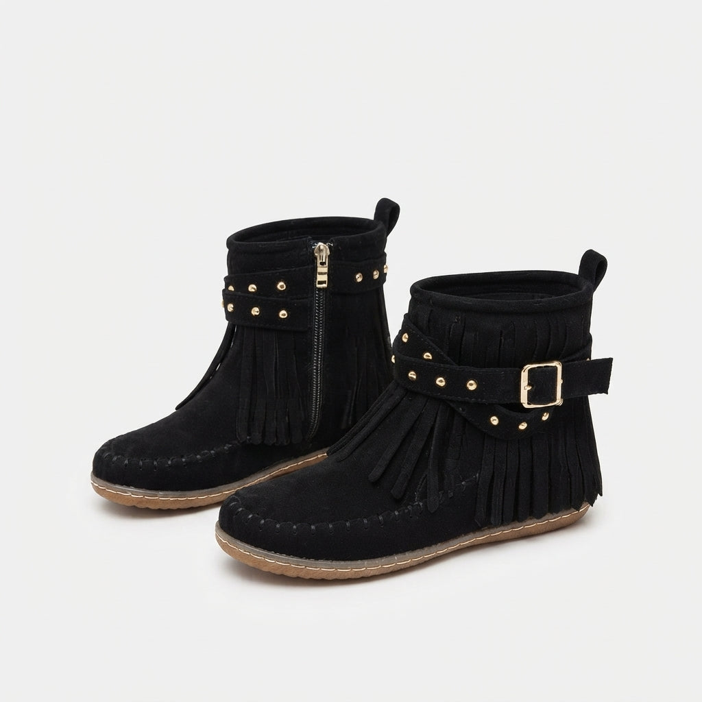 Women's Charming Suede Fringe Ankle Boots