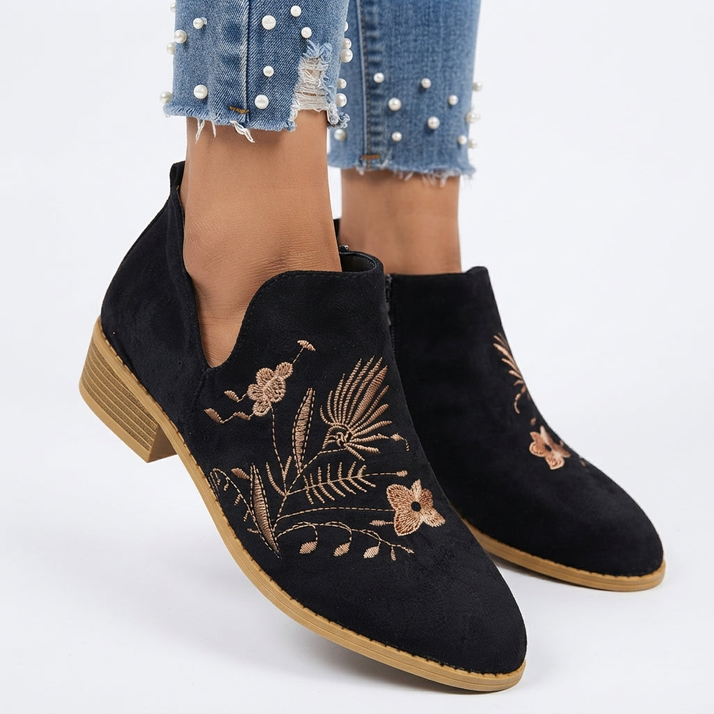 Women's Graceful Pointed Toe Heeled Ankle Boots