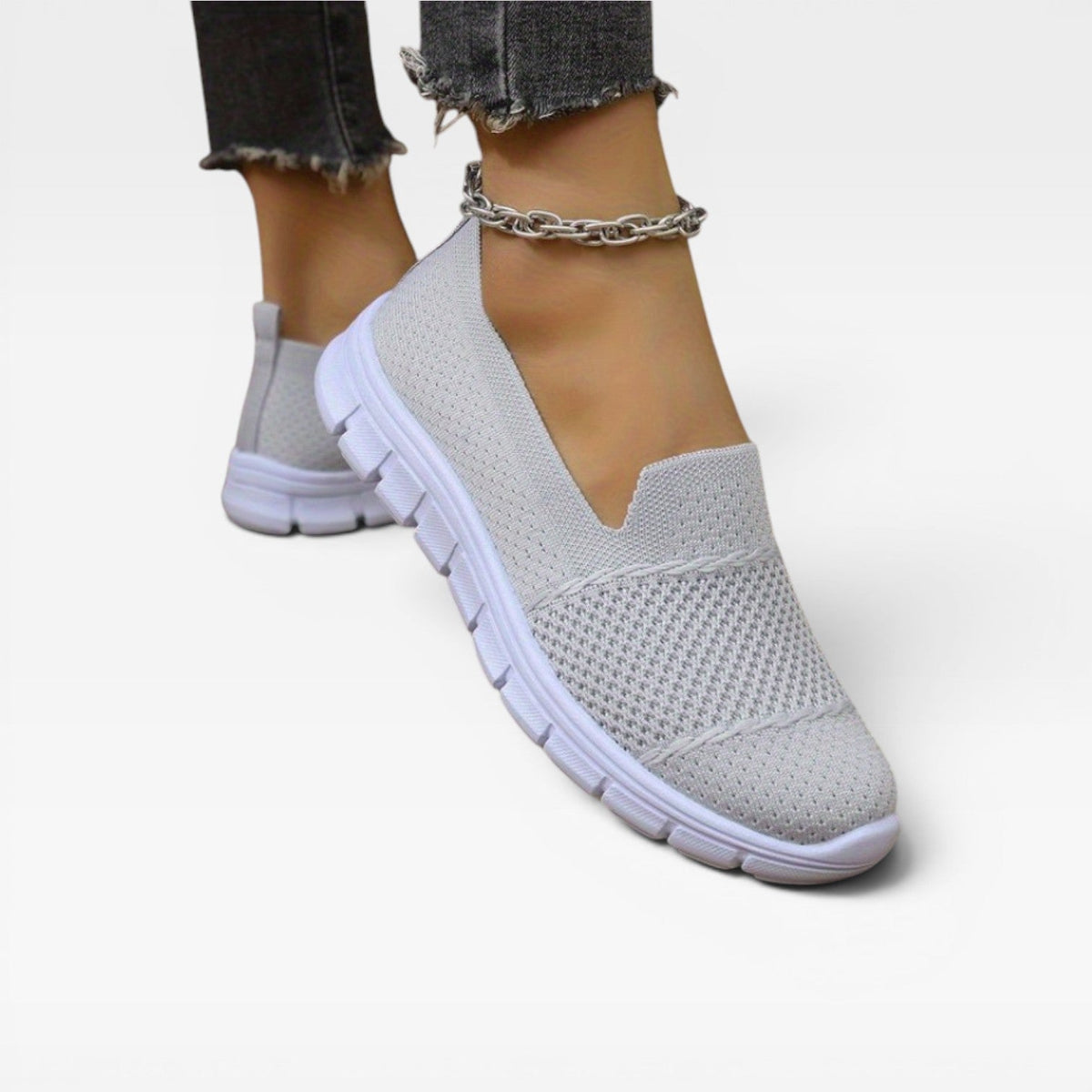 Women's Breathable Knit Slip On Sneakers – Lightweight Comfort Trainers