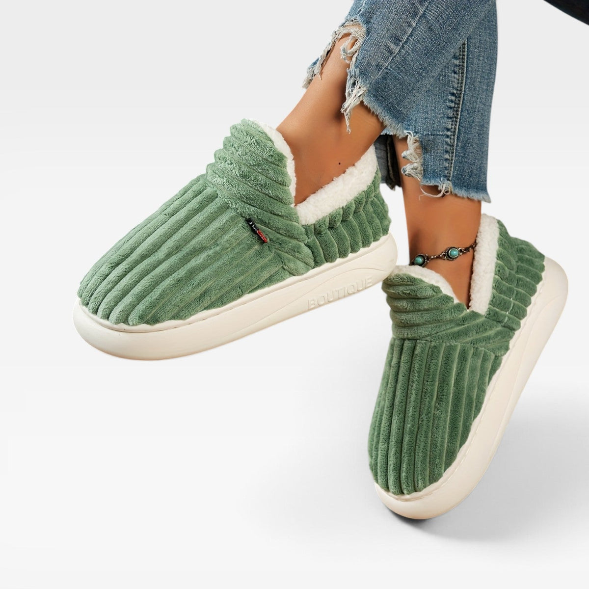 Women's Cozy Corduroy Slipper Boots