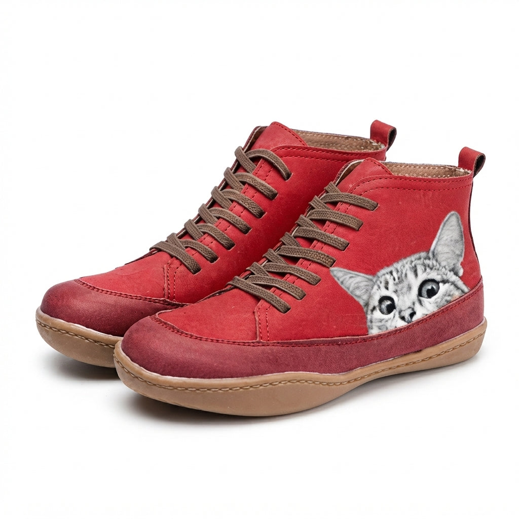 Women's Cosy Cat Ankle Boots