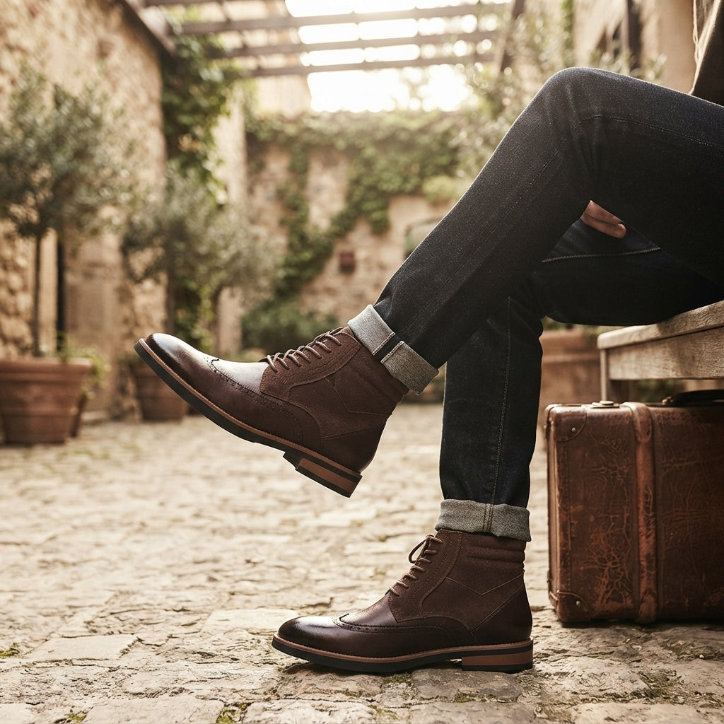 Men's Refined Wingtip Ankle Boots