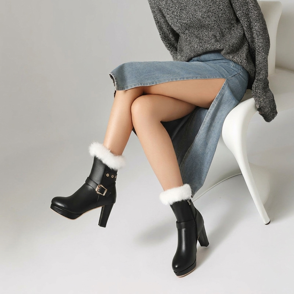 Women's Platform Heeled Ankle Boots