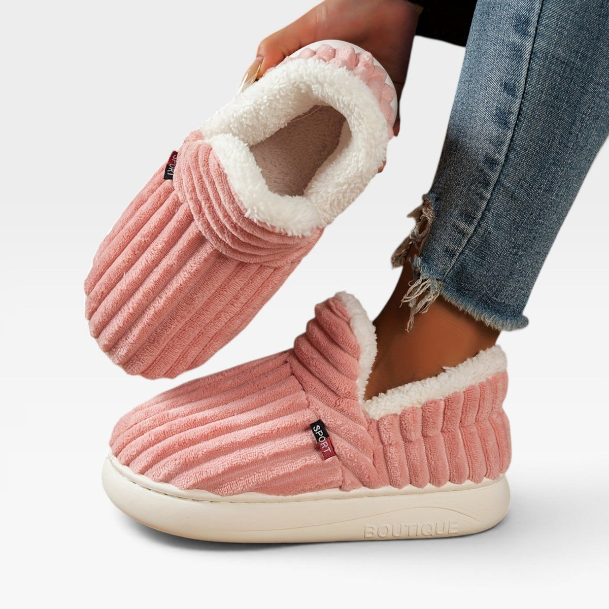 Women's Cozy Corduroy Slipper Boots