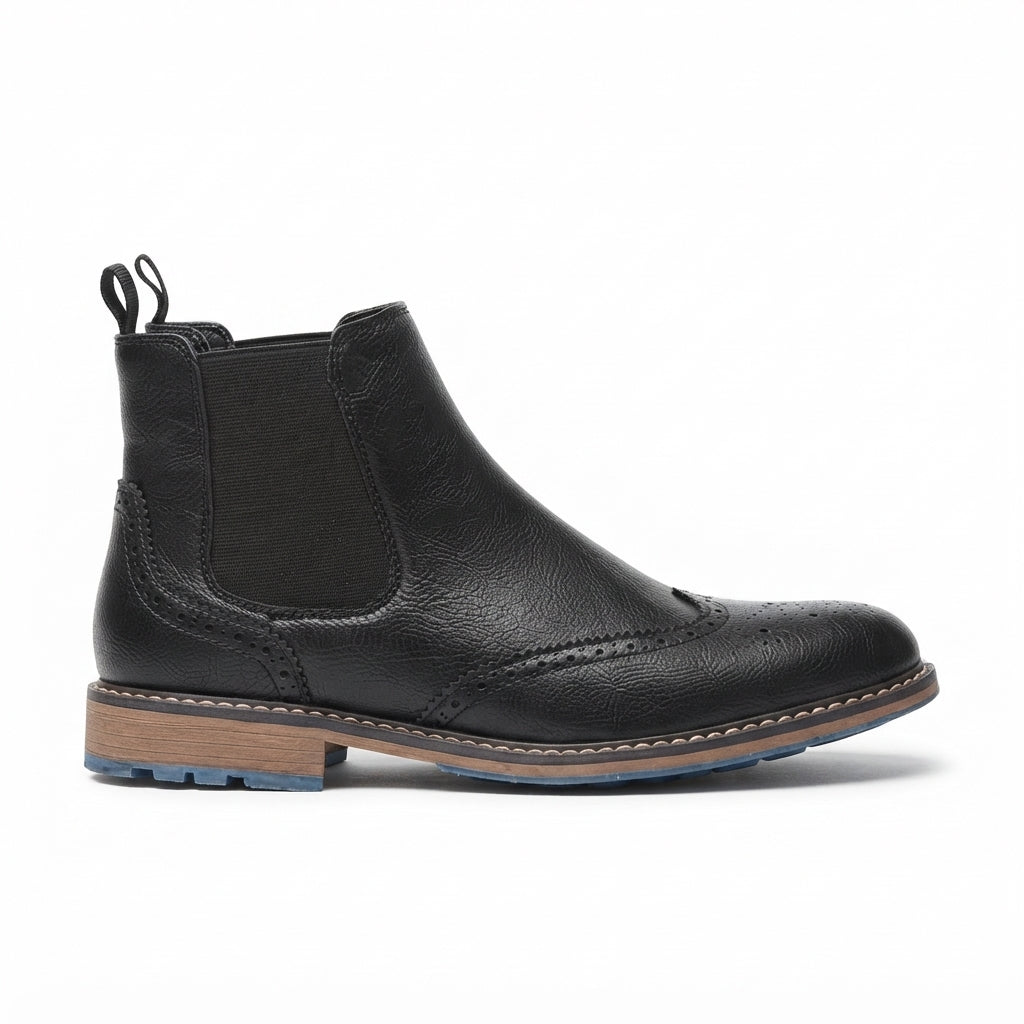 Men's Polished Brogue Chelsea Boots