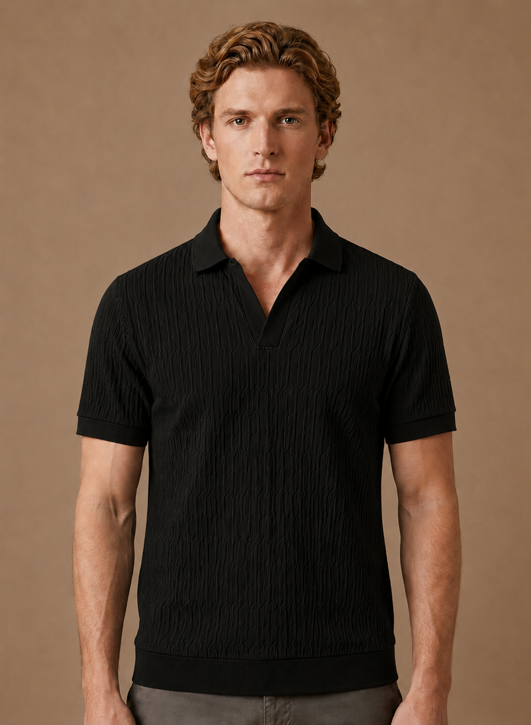 Men's Luxury Knit Polo Shirt – Soft Textured Summer | Areleon