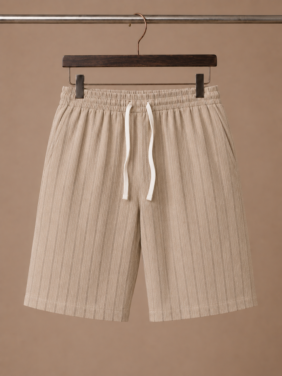 Men's Linen Style Drawstring Shorts – Striped Relaxed Fit | Areleon