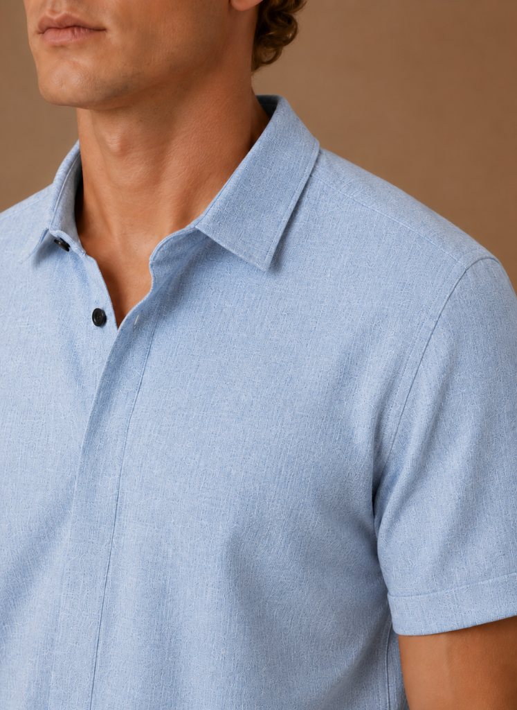 Men's Short Sleeve Linen Style Cotton Shirt – Smart Casual | Areleon