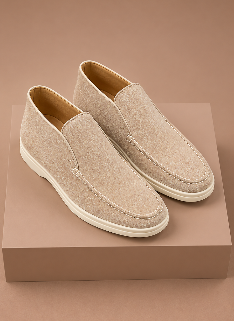 Men's Suede Ankle Loafers – Smart Casual Moc-Toe | Areleon