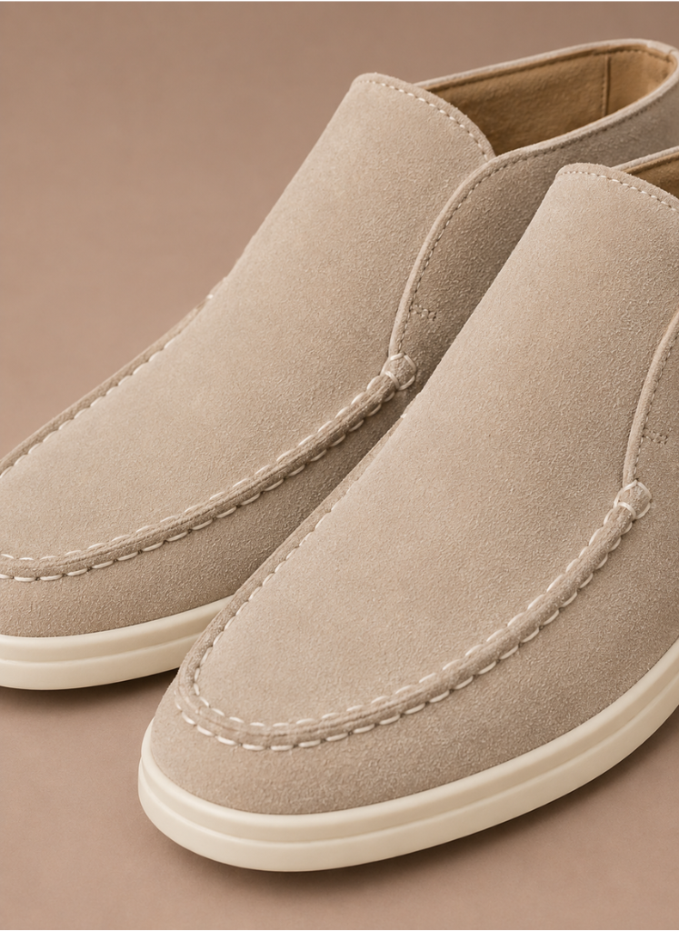 Men's Suede Ankle Loafers – Smart Casual Moc-Toe | Areleon