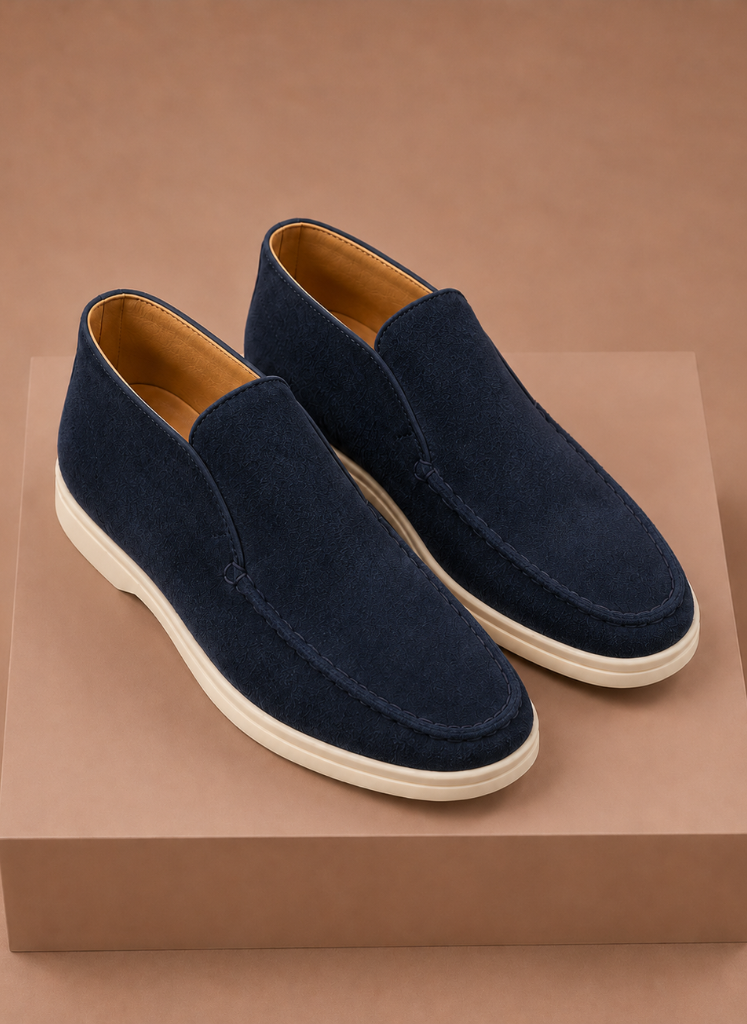 Men's Suede Ankle Loafers – Smart Casual Moc-Toe | Areleon