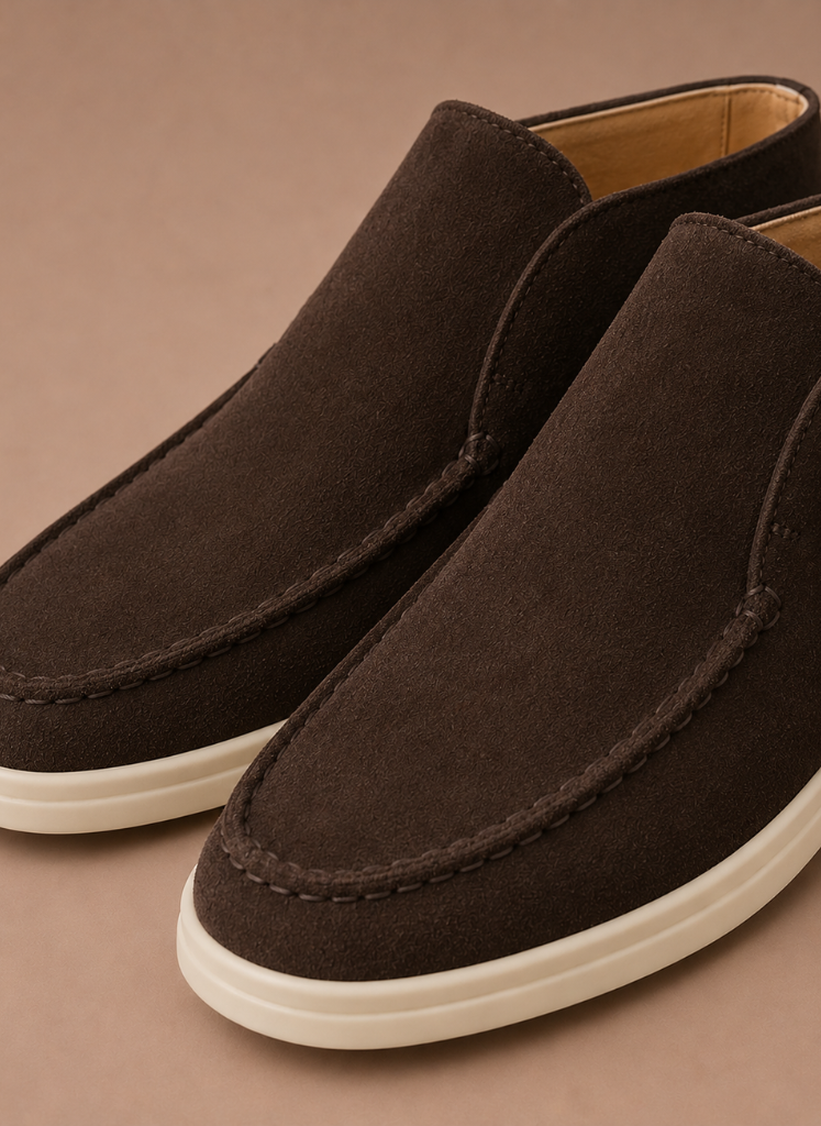 Men's Suede Ankle Loafers – Smart Casual Moc-Toe | Areleon