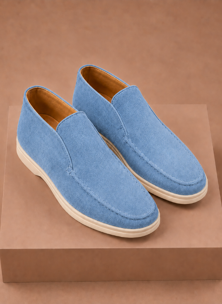 Men's Suede Ankle Loafers – Smart Casual Moc-Toe | Areleon