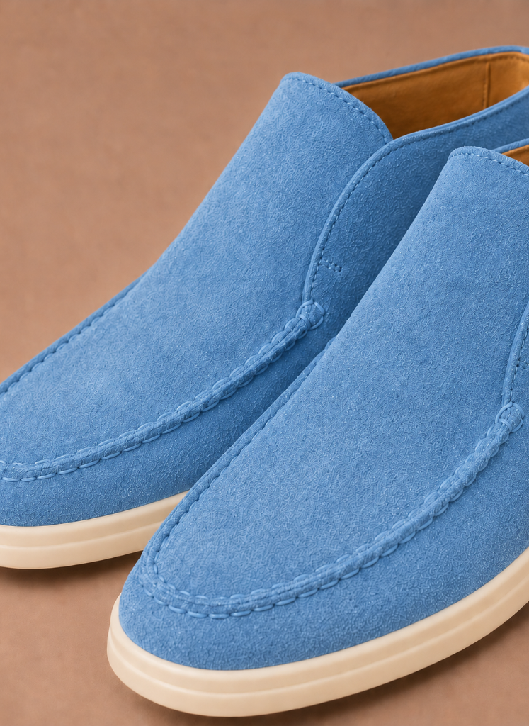 Men's Suede Ankle Loafers – Smart Casual Moc-Toe | Areleon